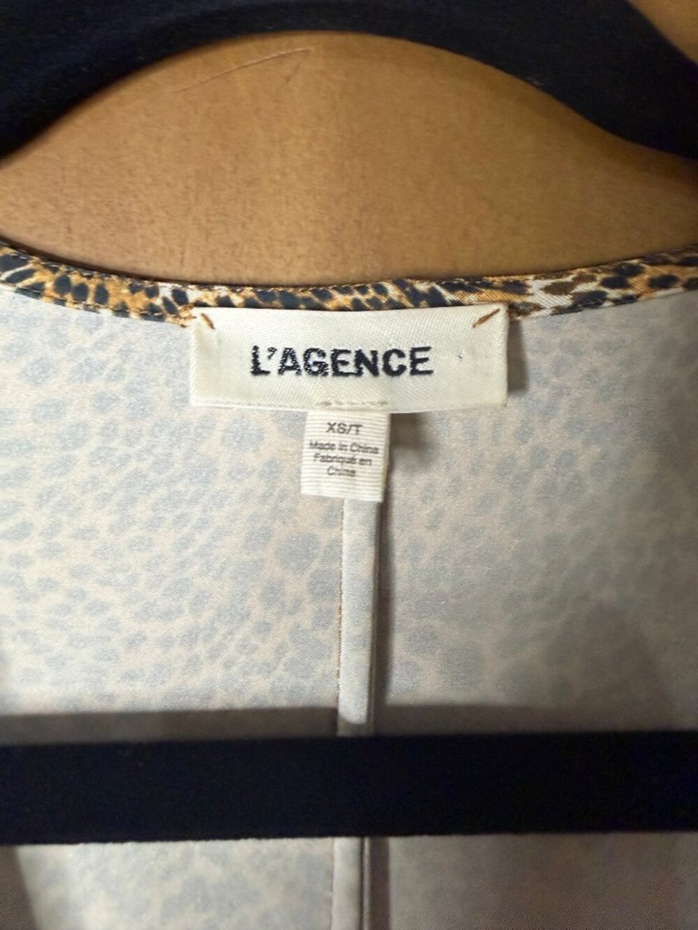 L'AGENCE Leopard-Print Long-Sleeve Twist-Front Dress XS - Picture 3 of 4